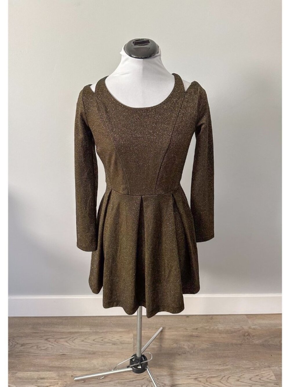 Urban Outfitters Cooperative Gold Shimmer Mini Dress